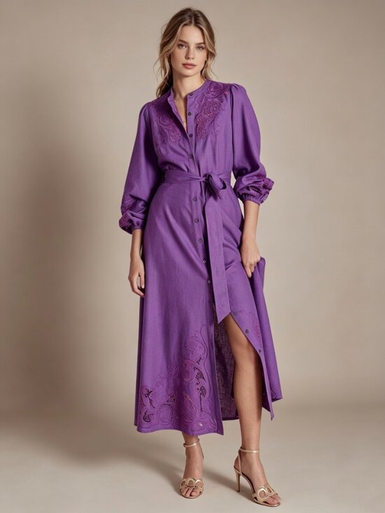 Boden Dresses & Skirts - $398 NWOT Boden Mae Embroidered Linen Blend Long Sleeves Midi Dress Size 10